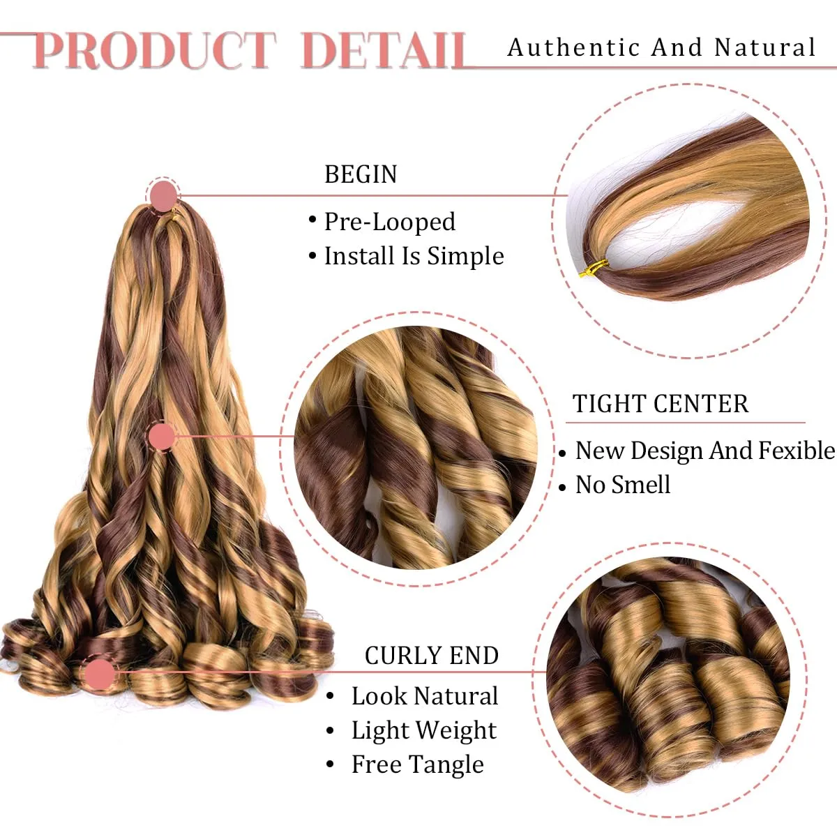 French Curly Braiding Hair,16Inch 8Pack Loose Wavy Bouncy Braiding Hair Extensions P27/33 75g/Pack French Curls Synthetic Hair Extensions(16 Inch,8 Packs,P27/33)