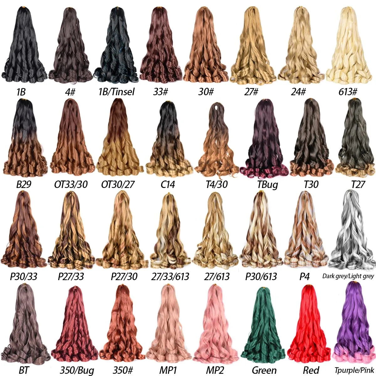 French Curly Braiding Hair,16Inch 8Pack Loose Wavy Bouncy Braiding Hair Extensions P27/33 75g/Pack French Curls Synthetic Hair Extensions(16 Inch,8 Packs,P27/33)