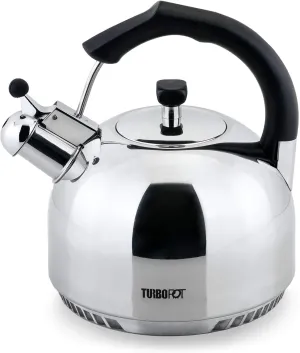 FreshAir™ Rapid Boil Stainless Steel 2.5 qt. Tea Kettle by Turbo Pot®, Time-and-Energy Saving Cookware for Gas Stove