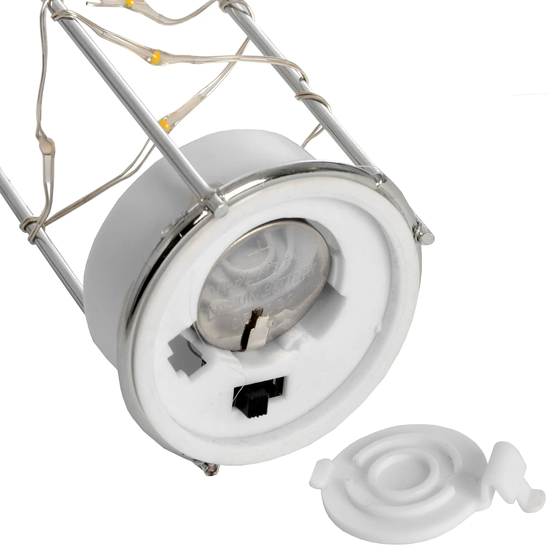Frosted Grey Glass Lantern with Rope and LED
