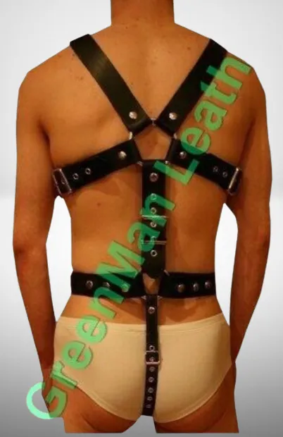 Full Body Mens Leather Harness with Cock Ring