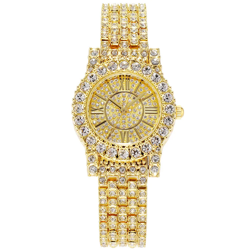 Full Rhinestone Starry Bracelet Waterproof Quartz Watch