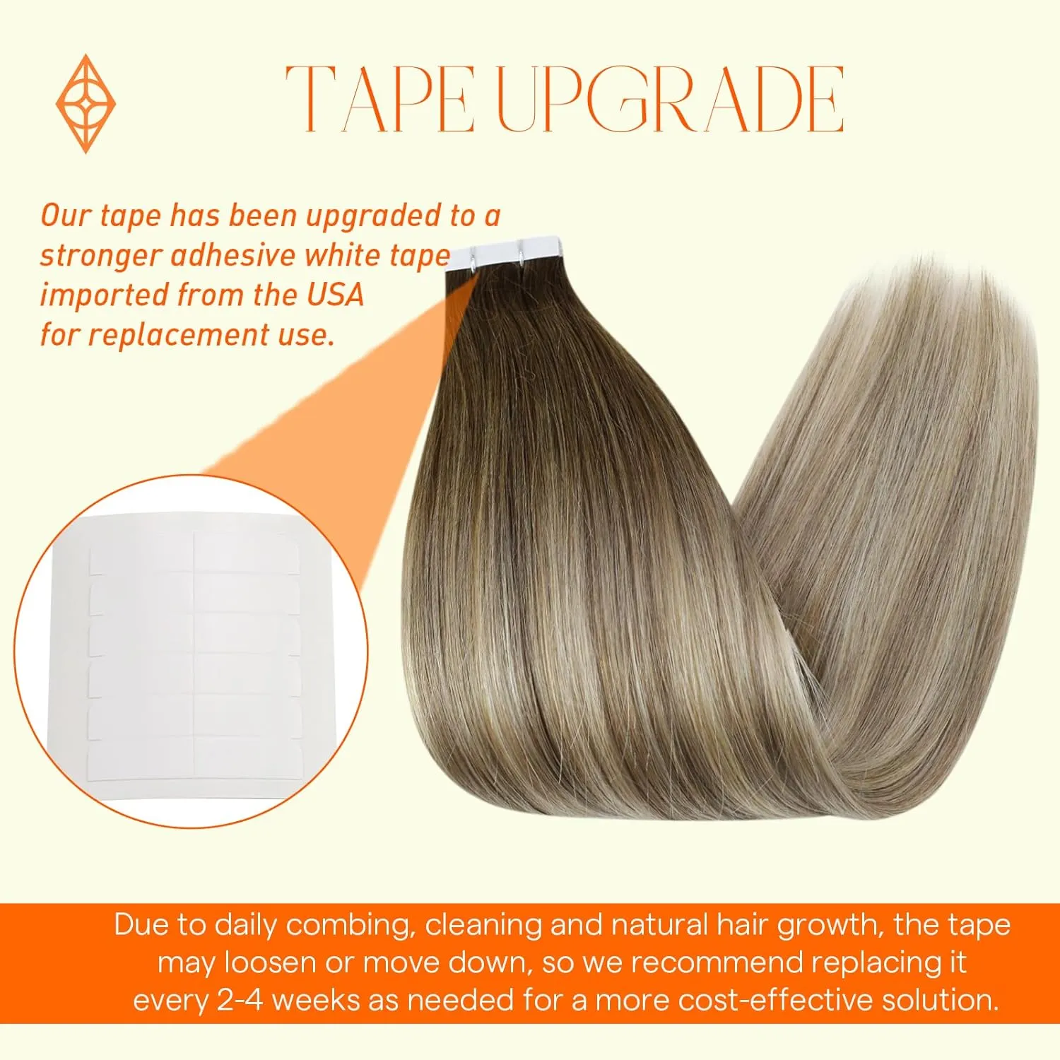 Full Shine Tape in Hair Extensions Human Hair 18 Inch Hair Extensions Tape in Color Dark Brown 3 Fading to 8 and 22 Tape in Hair Extensions 20Pcs 50Grams Balayage Tape Extensions For Women