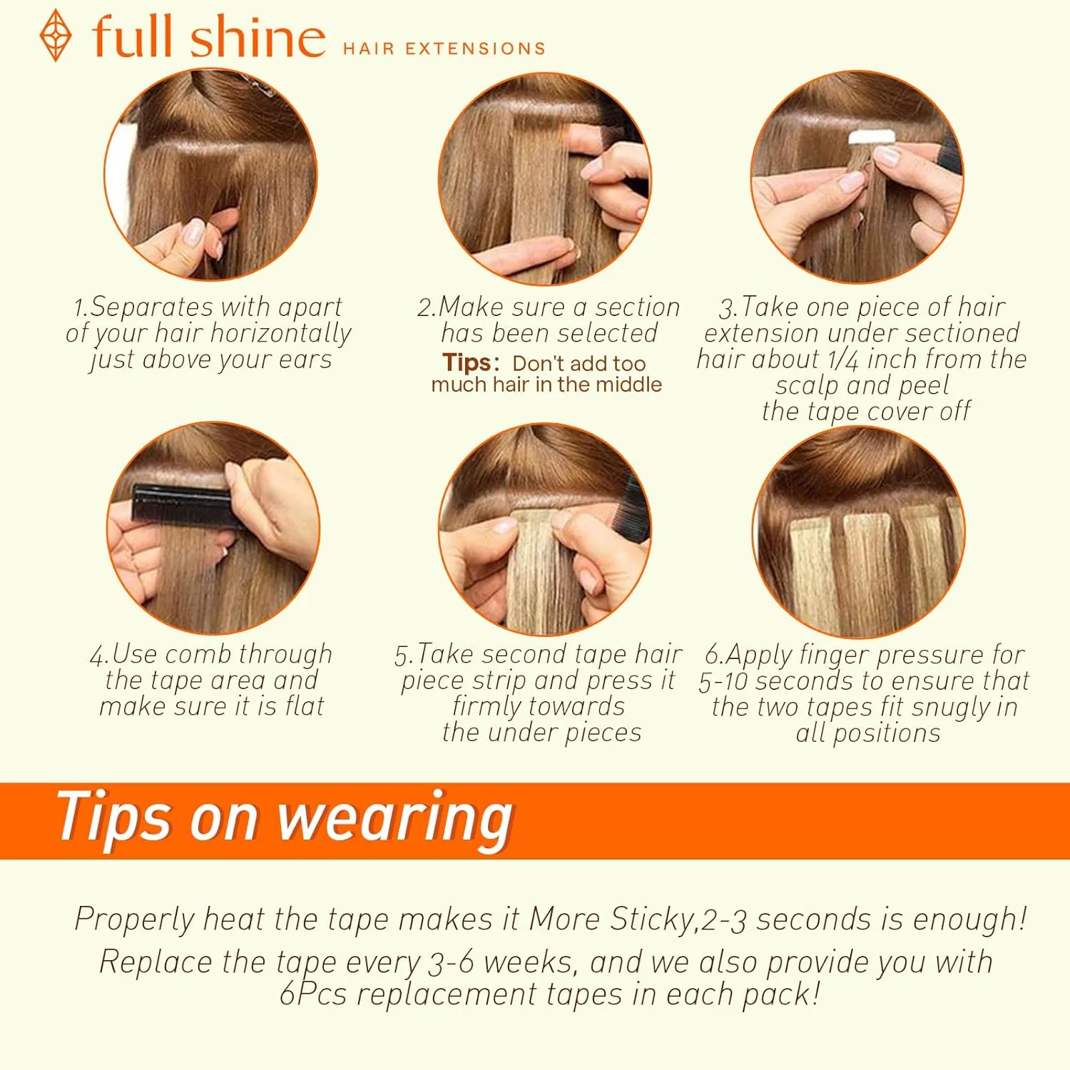 Full Shine Tape in Hair Extensions Human Hair 18 Inch Hair Extensions Tape in Color Dark Brown 3 Fading to 8 and 22 Tape in Hair Extensions 20Pcs 50Grams Balayage Tape Extensions For Women