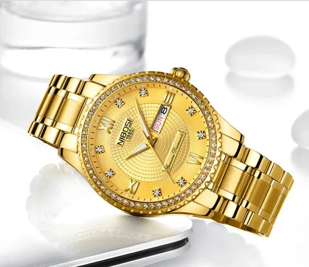 Fully automatic waterproof solid steel with quartz watch