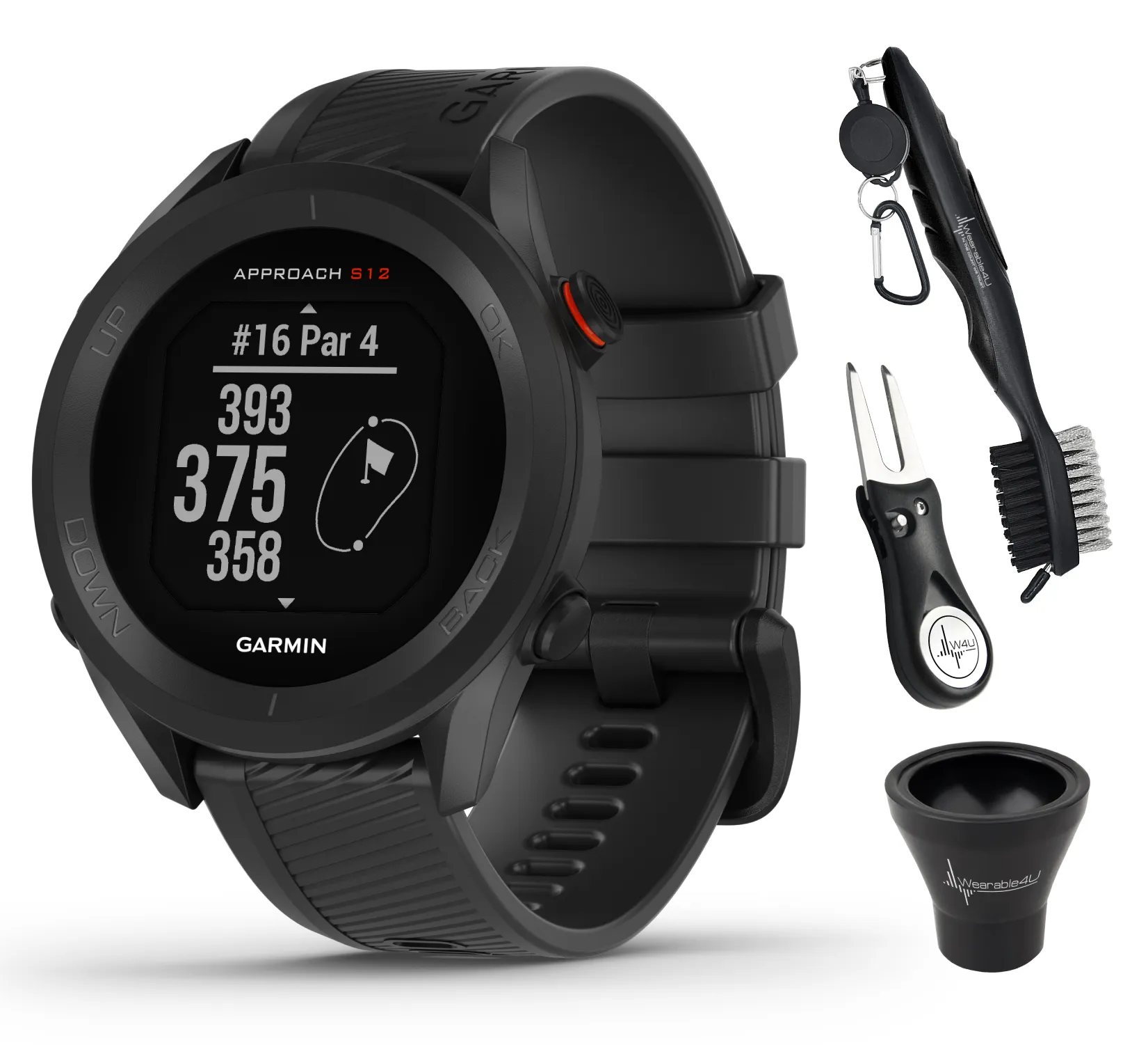 Garmin Approach S12 Premium GPS Golf Watch with Wearable4U Bundle