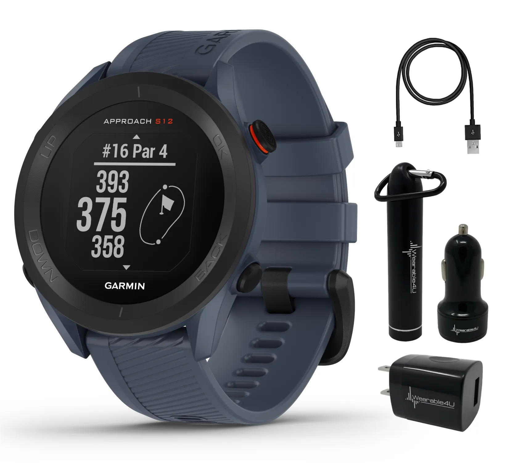 Garmin Approach S12 Premium GPS Golf Watch with Wearable4U Bundle