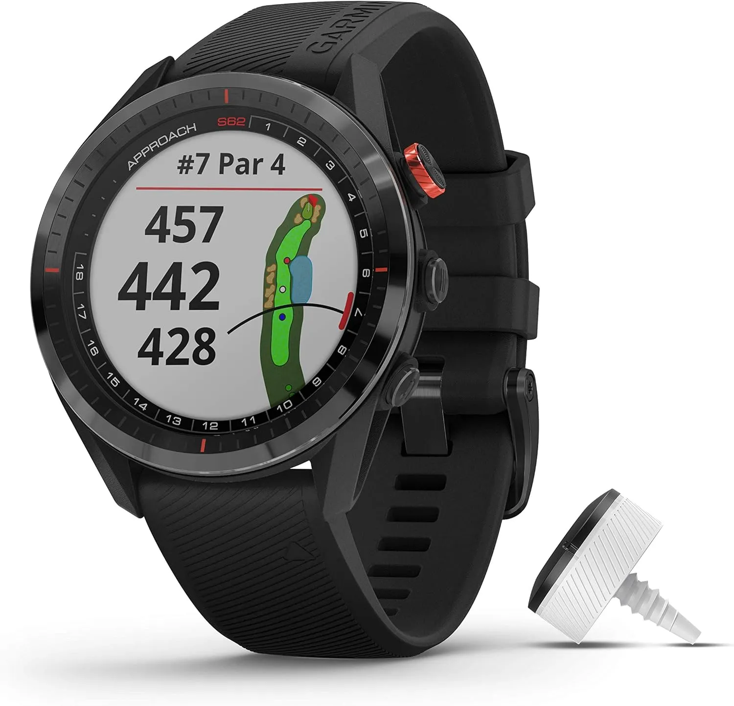 Garmin Approach S62 Bundle, Premium Golf GPS Watch with 3 CT10 Club Tracking Sensors, Built-in Virtual Caddie, Mapping and Full Color Screen, Black (Renewed)