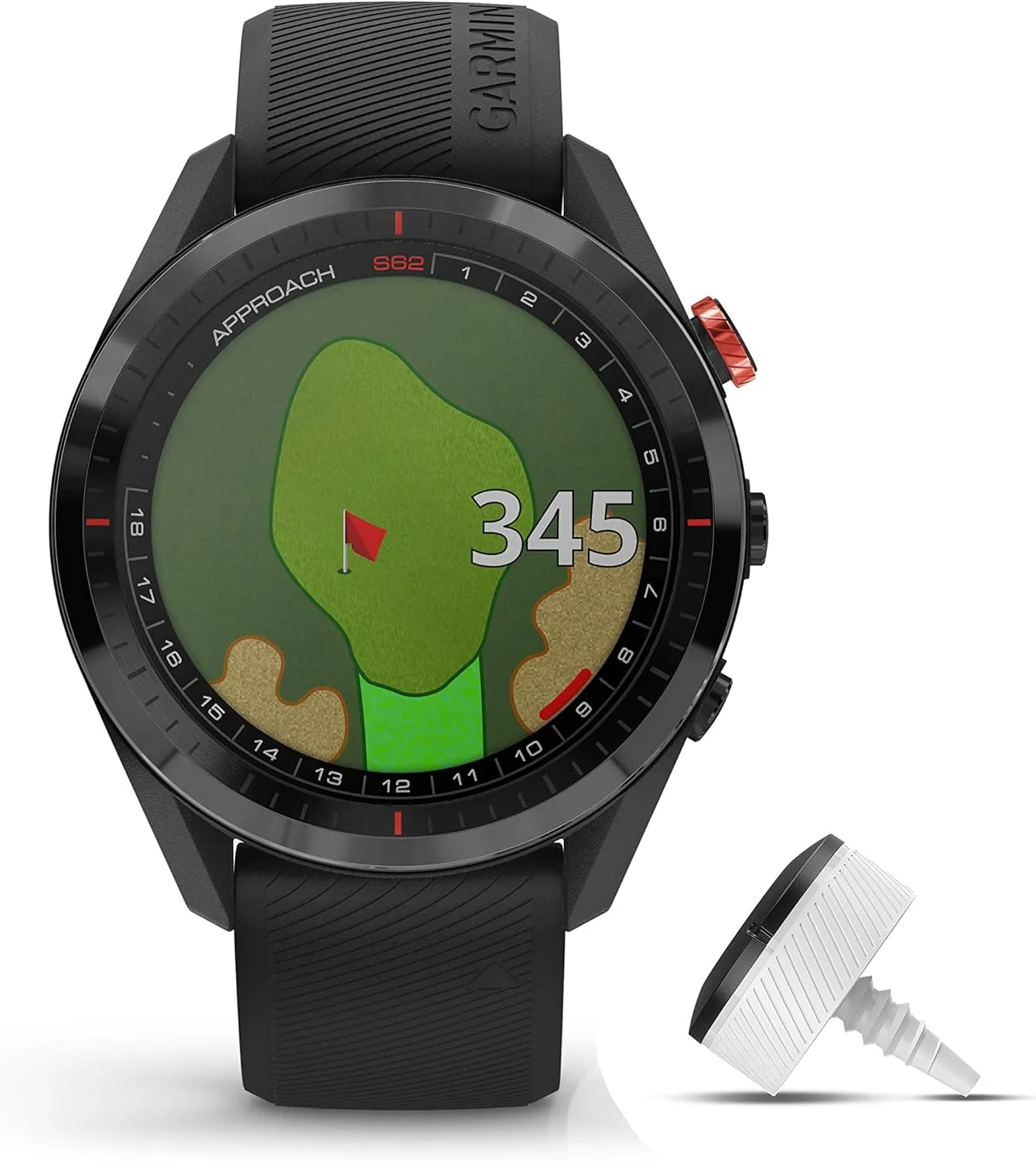 Garmin Approach S62 Bundle, Premium Golf GPS Watch with 3 CT10 Club Tracking Sensors, Built-in Virtual Caddie, Mapping and Full Color Screen, Black (Renewed)
