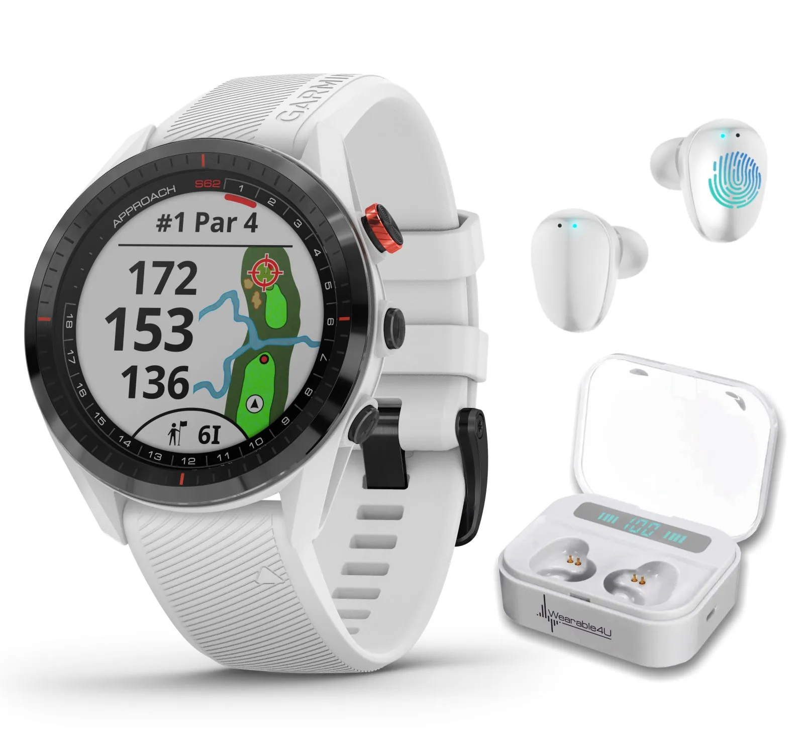 Garmin Approach S62 Premium GPS Black or White Golf Watch with included Bundle
