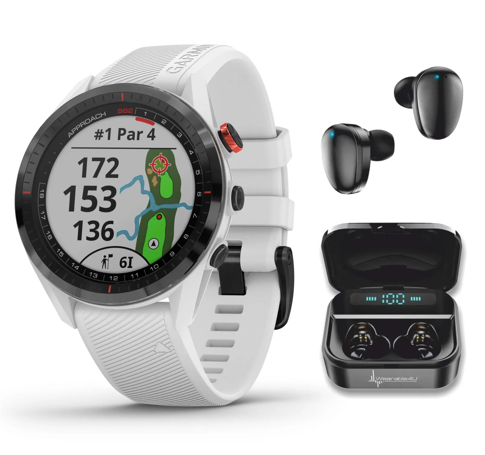 Garmin Approach S62 Premium GPS Black or White Golf Watch with included Bundle