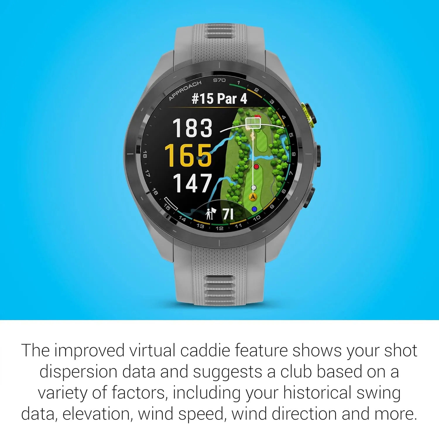 Garmin Approach S70, 42mm, Premium GPS Golf Watch, Powder Gray