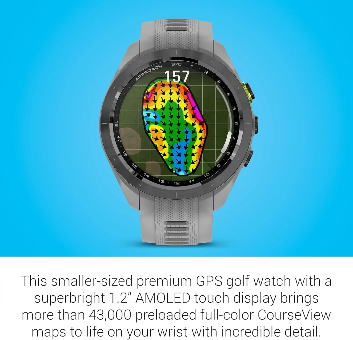 Garmin Approach S70, 42mm, Premium GPS Golf Watch, Powder Gray