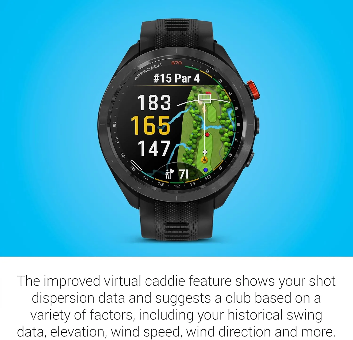Garmin Approach S70, 47mm, Premium GPS Golf Watch, Black