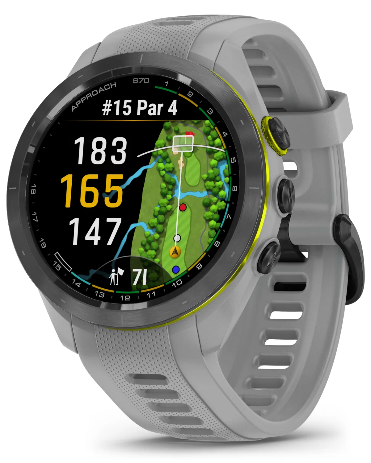 Garmin Approach S70 Premium Golf GPS Watch, 43,000  Full-color CourseView Maps with Wearable4U Power Bank Bundle