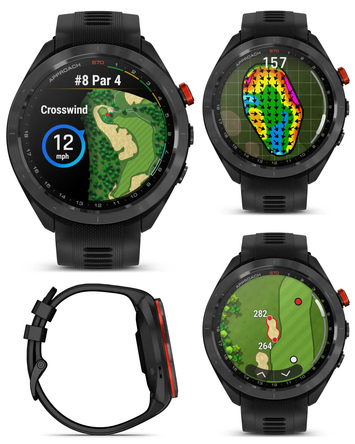 Garmin Approach S70 Premium Golf GPS Watch, 43,000  Full-color CourseView Maps with Wearable4U Power Bank Bundle