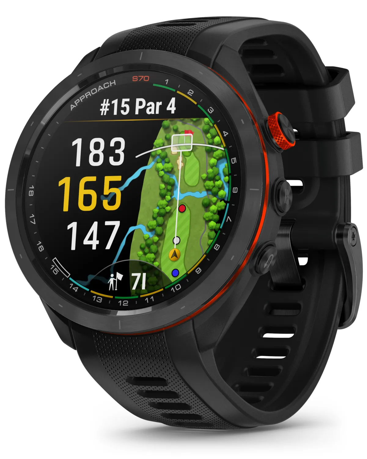 Garmin Approach S70 Premium Golf GPS Watch, 43,000  Full-color CourseView Maps with Wearable4U Power Bank Bundle