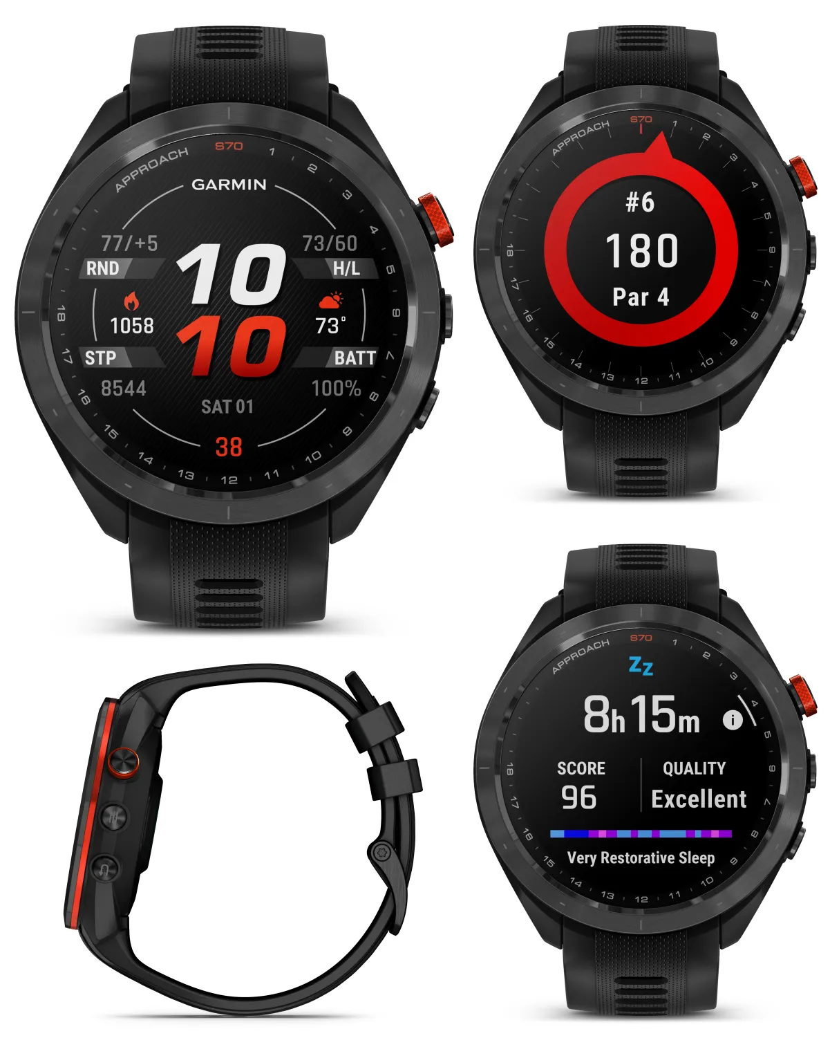 Garmin Approach S70 Premium Golf GPS Watch, 43,000  Full-color CourseView Maps with Wearable4U Power Bank Bundle