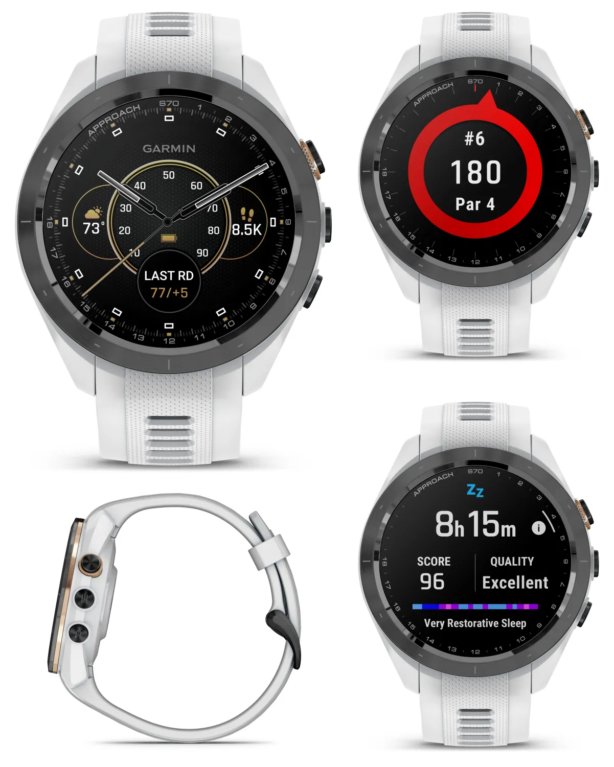 Garmin Approach S70 Premium Golf GPS Watch, 43,000  Full-color CourseView Maps with Wearable4U Power Bank Bundle