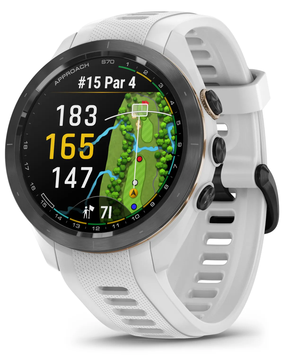 Garmin Approach S70 Premium Golf GPS Watch, 43,000  Full-color CourseView Maps with Wearable4U Power Bank Bundle
