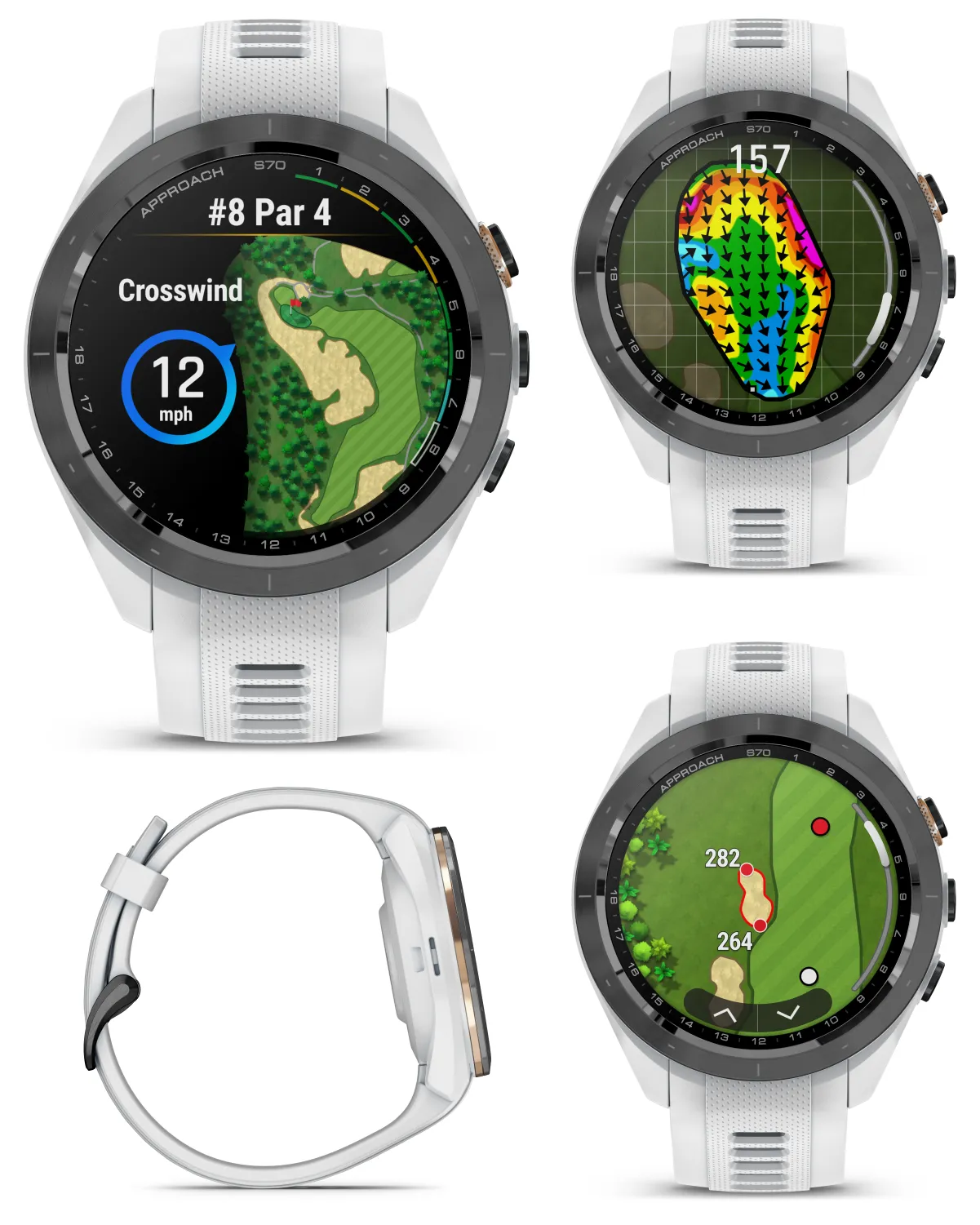 Garmin Approach S70 Premium Golf GPS Watch, 43,000  Full-color CourseView Maps with Wearable4U Power Bank Bundle