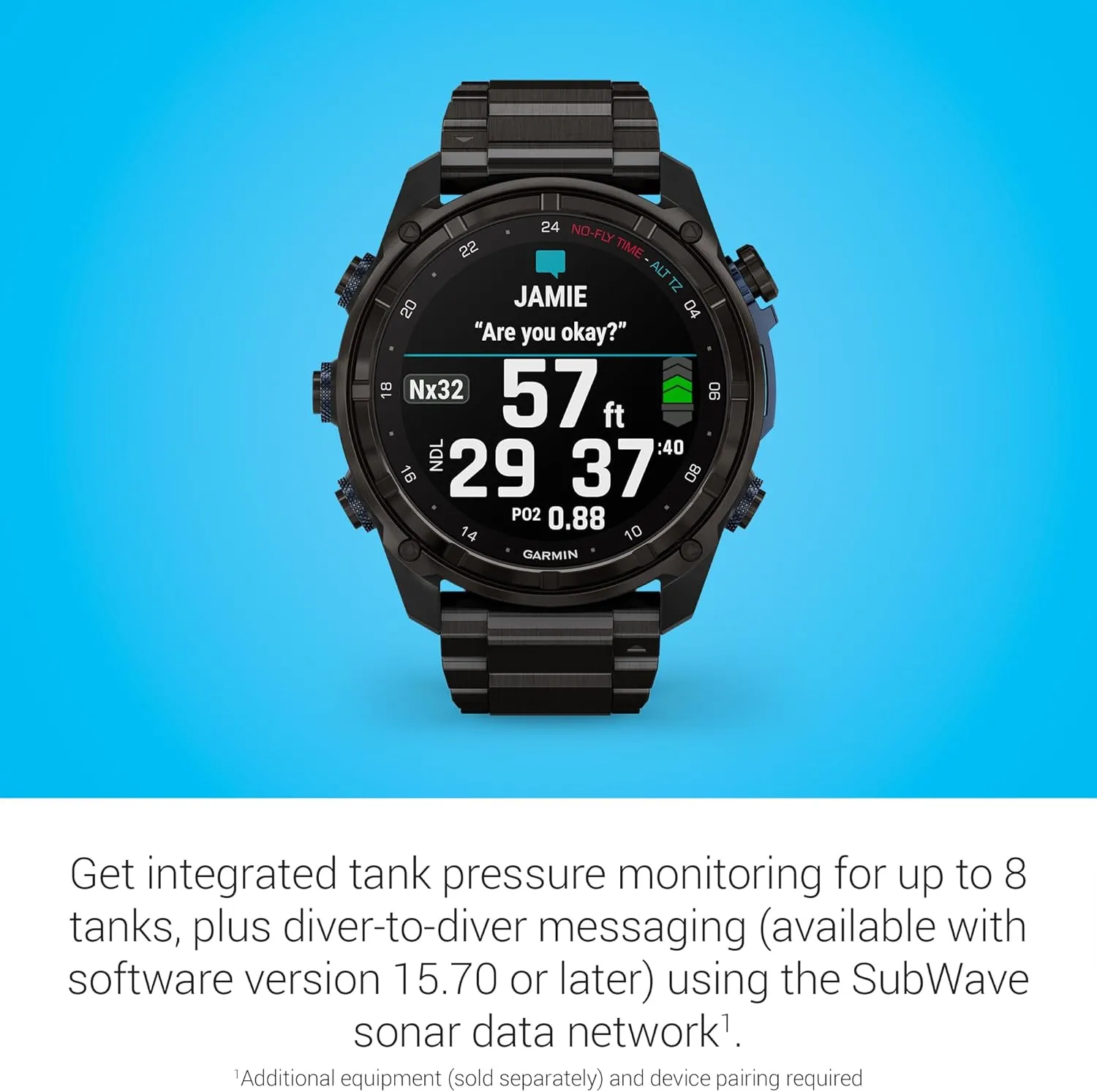 Garmin Descent™ Mk3i, Dive Computer and Multisport GPS Smartwatch, Air Integration, Black Titanium