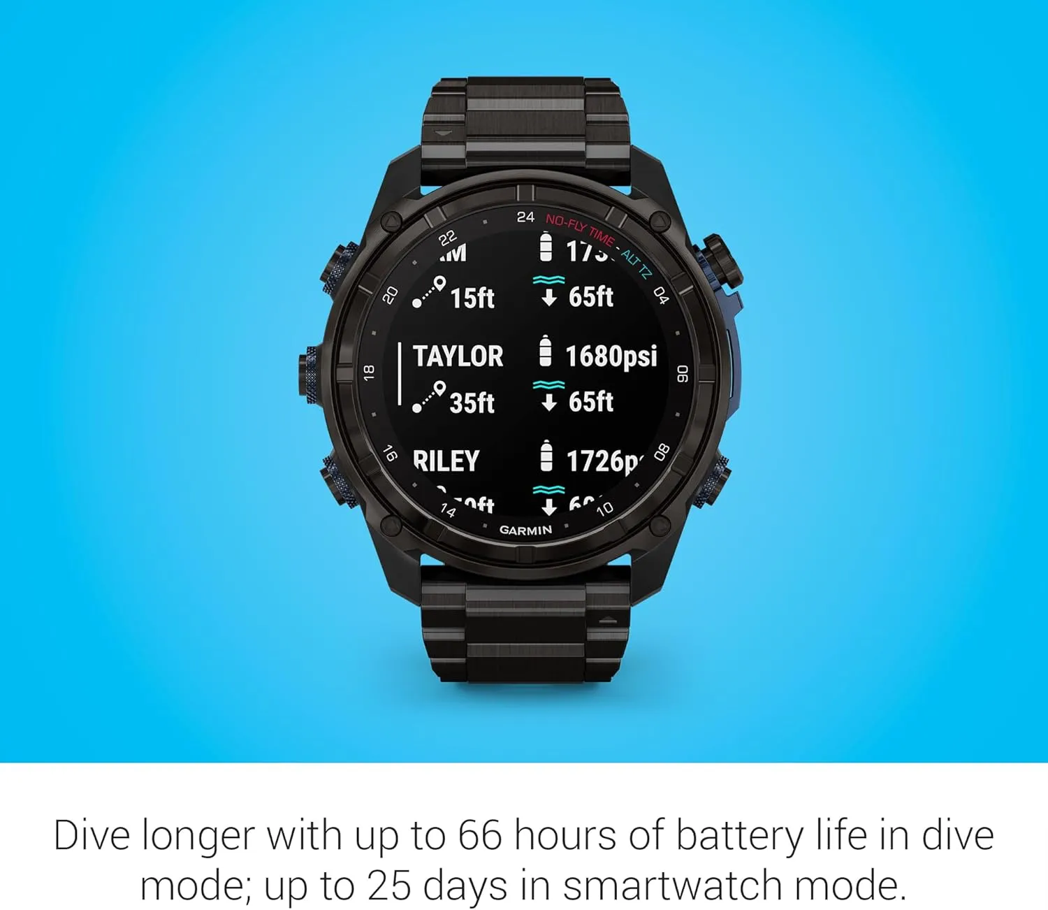 Garmin Descent™ Mk3i, Dive Computer and Multisport GPS Smartwatch, Air Integration, Black Titanium