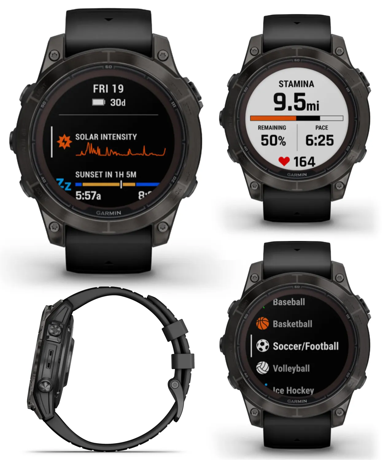Garmin Fenix 7 Pro Solar Series Multisport GPS 42/47/51 mm Smartwatch | Wearable4U Bundle