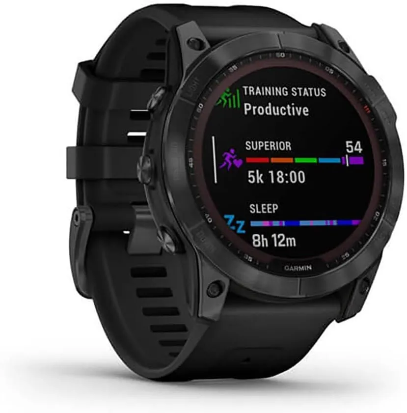 Garmin Fenix 7X Solar Multisport GPS Watch, Slate Grey with Black Band