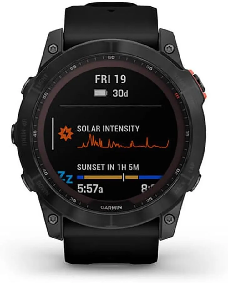 Garmin Fenix 7X Solar Multisport GPS Watch, Slate Grey with Black Band