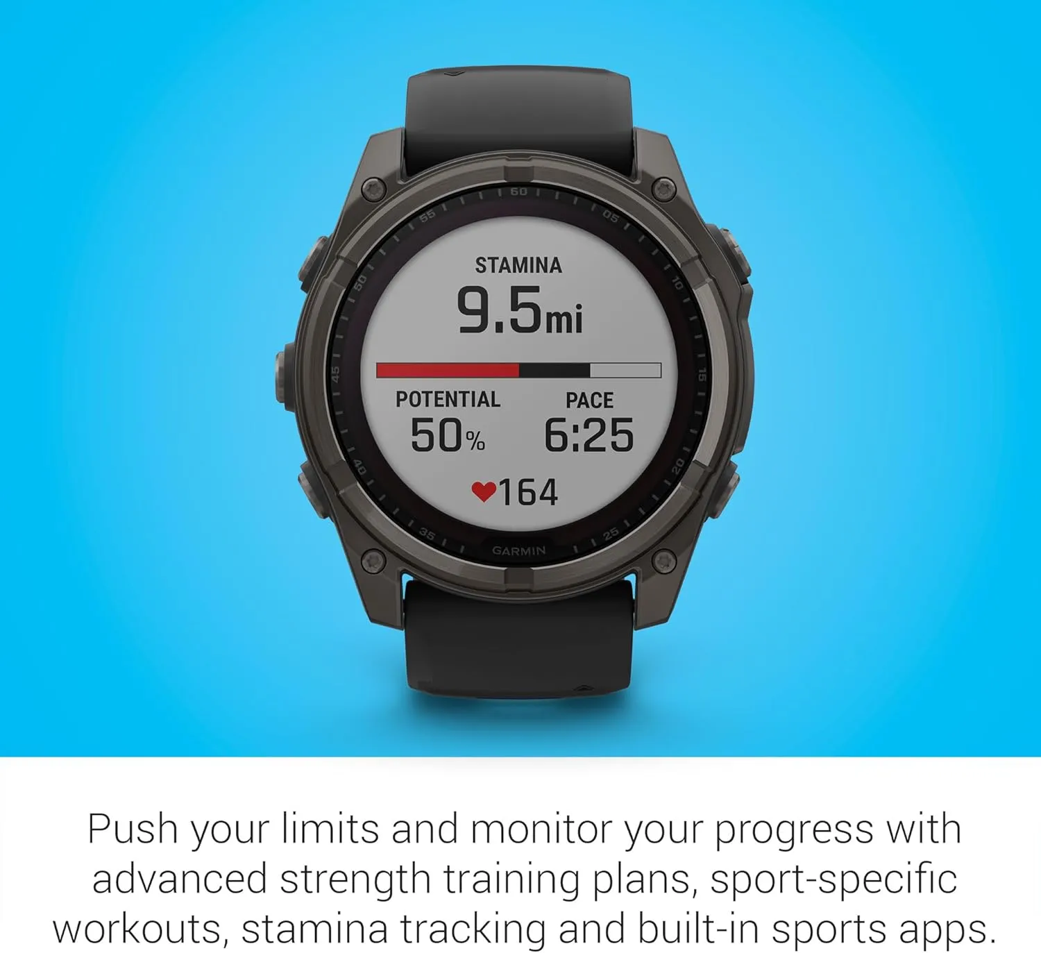Garmin Fenix 8 Premium Multisport GPS Running Smartwatch, 51 mm, Sapphire, Solar, Dive-Rated, Built-in Flashlight, DLC Titanium with Pebble Gray Band - Signature Series Charging Stand