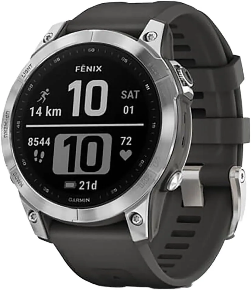 Garmin fēnix 7 Multisport GPS Watch, Silver with Graphite Band, 1 pieces