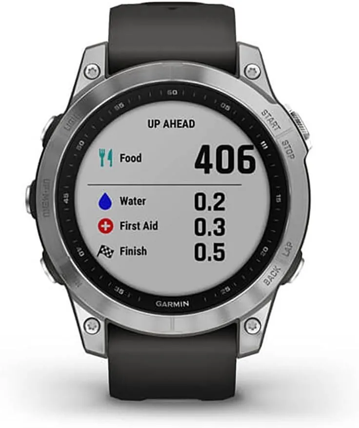 Garmin fēnix 7 Multisport GPS Watch, Silver with Graphite Band, 1 pieces