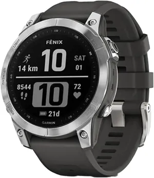 Garmin fēnix 7 Multisport GPS Watch, Silver with Graphite Band, 1 pieces