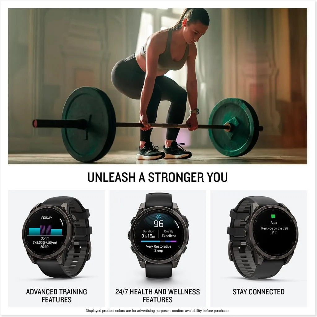 Garmin fēnix® 8 – 47 mm, AMOLED, Sapphire, Premium Multisport GPS Smartwatch, Long-Lasting Battery Life, Dive-Rated, Built-in LED Flashlight, Carbon Gray DLC Titanium with Pebble Gray Band