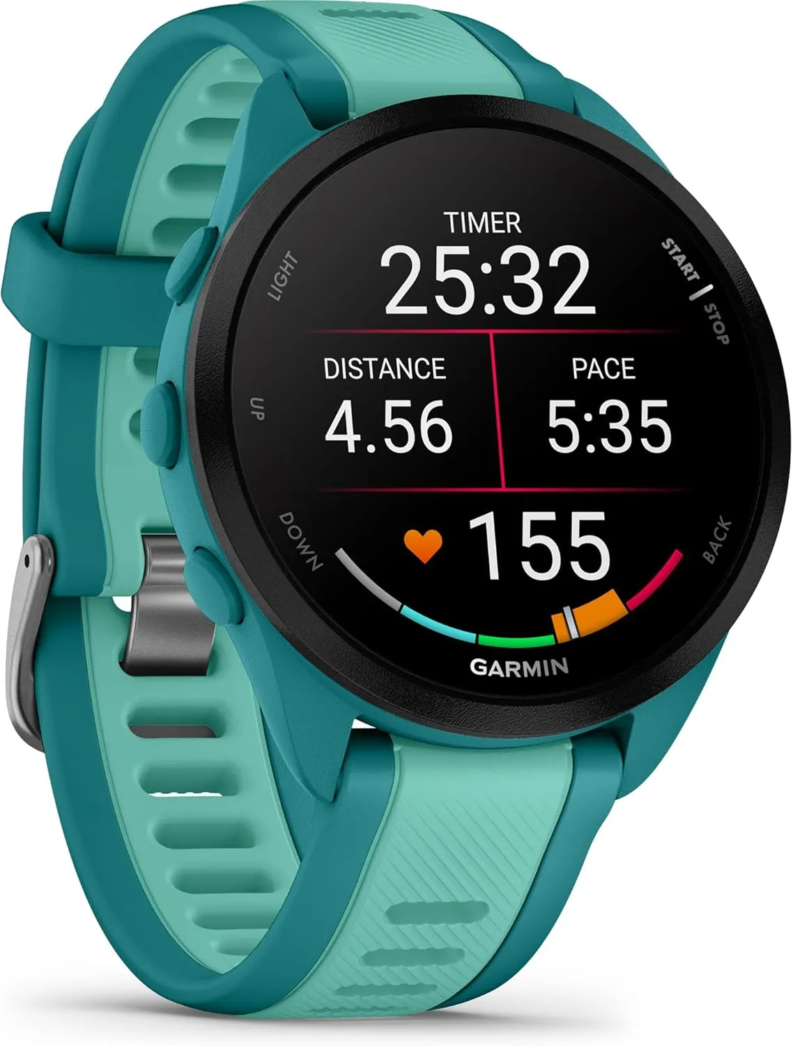 Garmin Forerunner® 165 Music, Running Smartwatch, Colorful AMOLED Display, Training Metrics and Recovery Insights, Music on Your Wrist, Turquoise