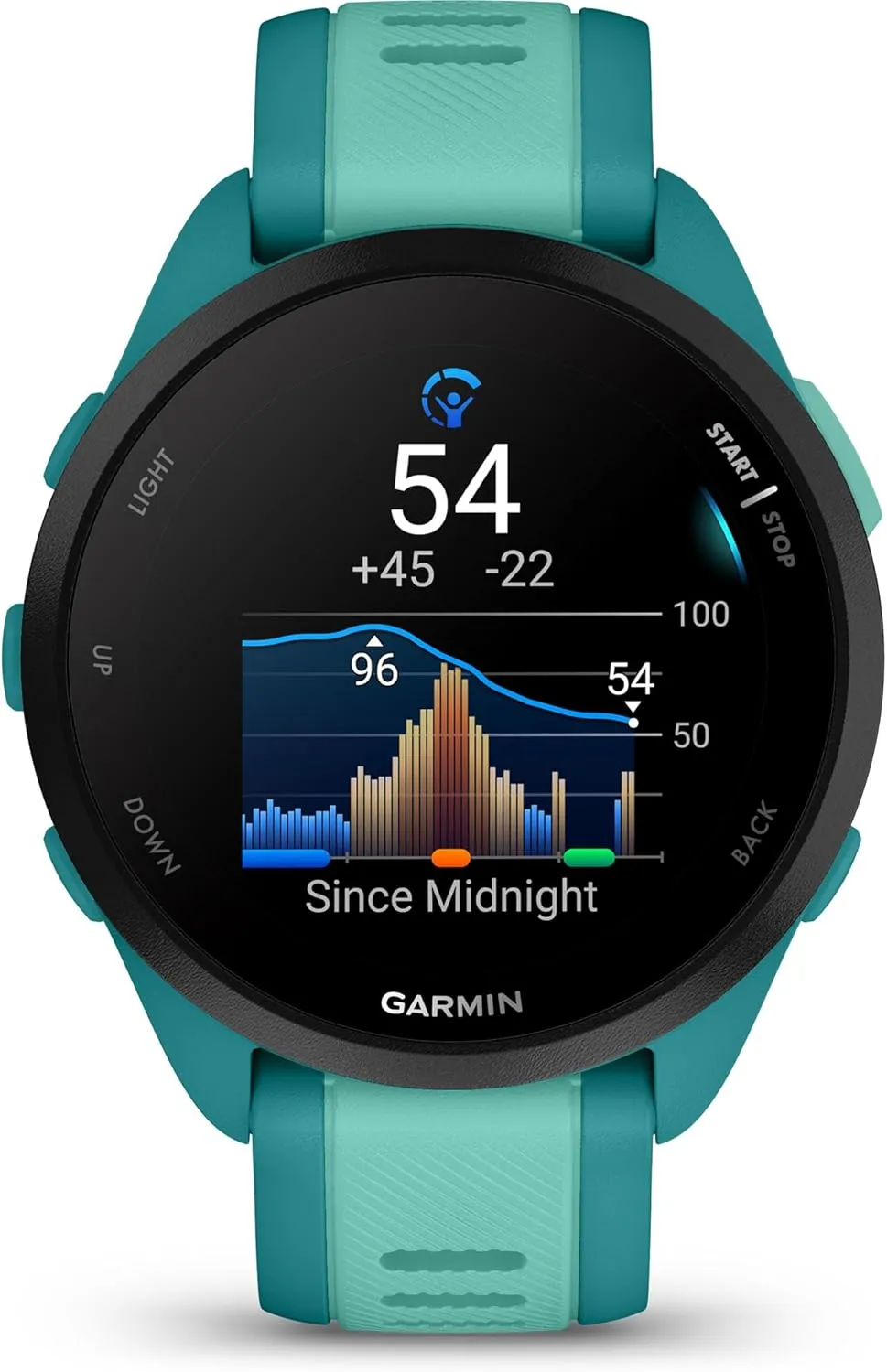 Garmin Forerunner® 165 Music, Running Smartwatch, Colorful AMOLED Display, Training Metrics and Recovery Insights, Music on Your Wrist, Turquoise