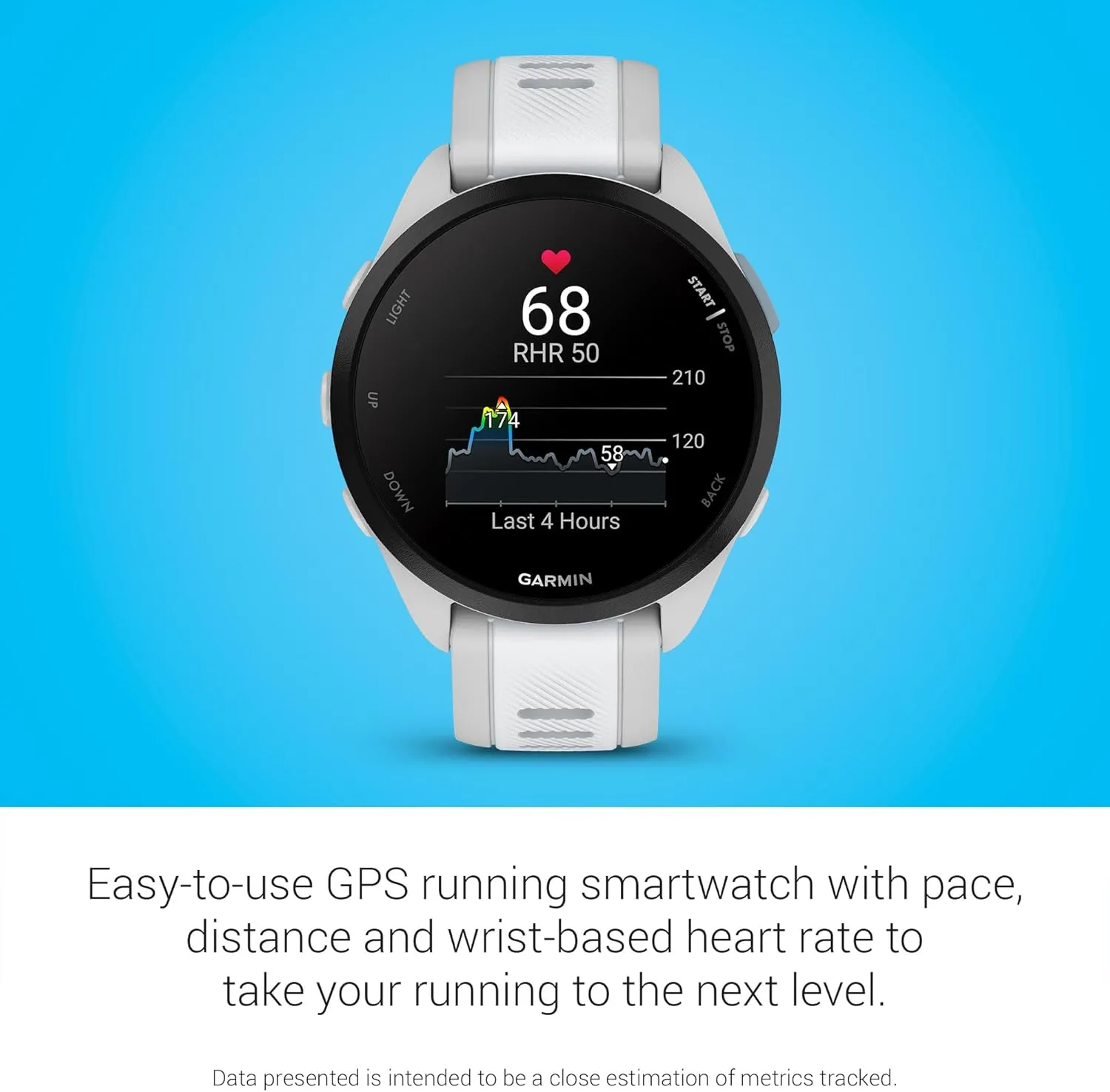 Garmin Forerunner 165 Music, Running Smartwatch, Colorful AMOLED Display, Training Metrics and Recovery Insights, Music on Your Wrist, Whitestone