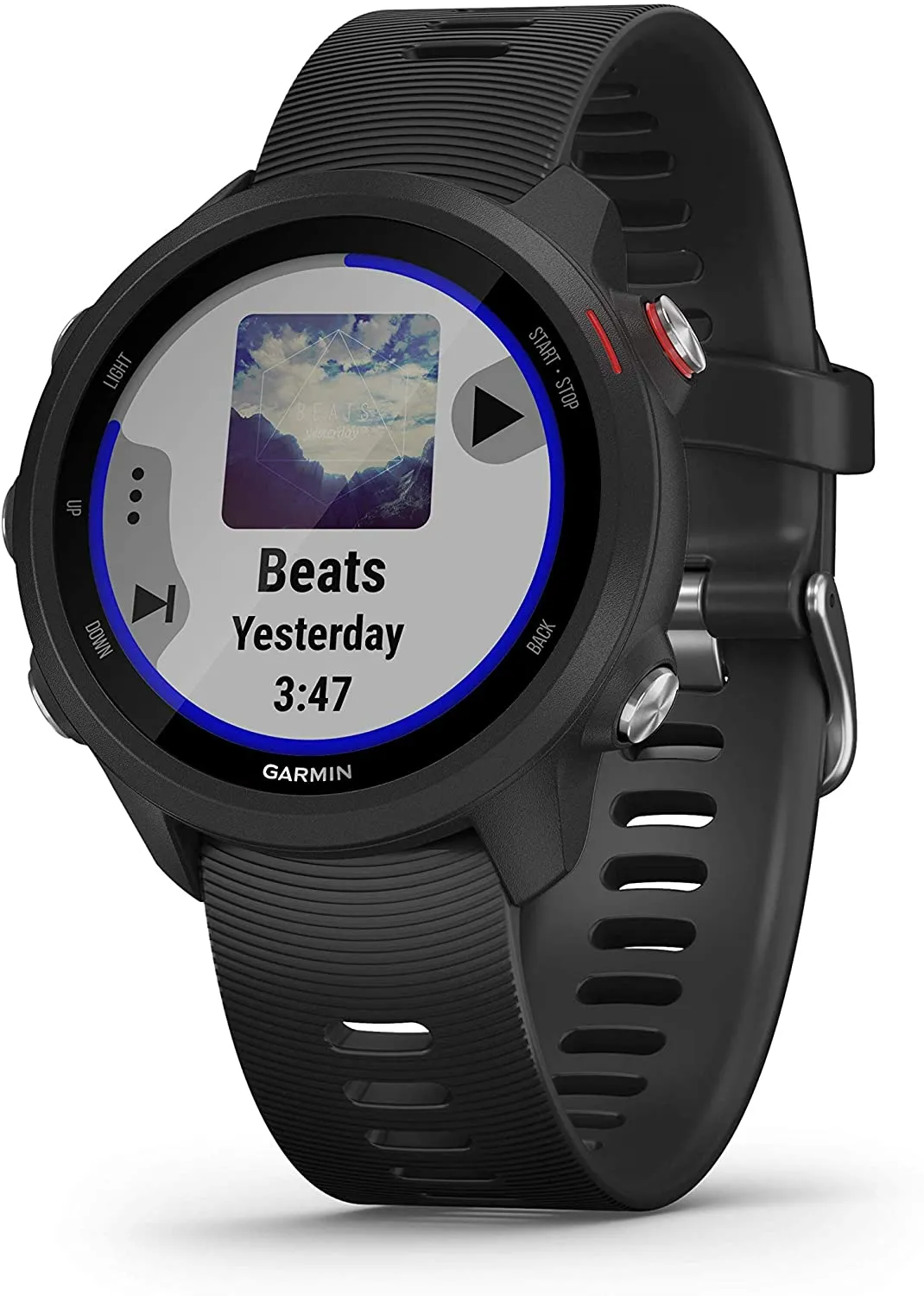 Garmin Forerunner 245 GPS Running Smartwatch with Included Wearable4U 3 Straps Bundle (Black Music 010-02120-20, Orange/Red/Teal)