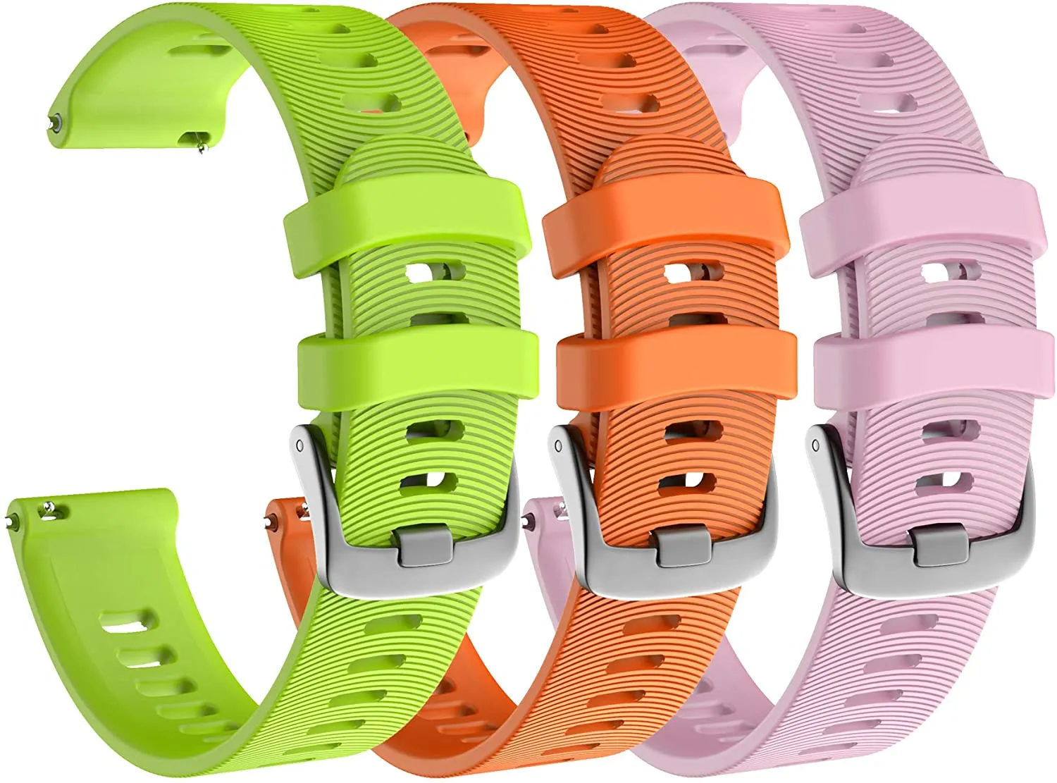 Garmin Forerunner 245 GPS Running Smartwatch with Included Wearable4U 3 Straps Bundle (Slate Grey 010-02120-00, Lime/Orange/Pink)