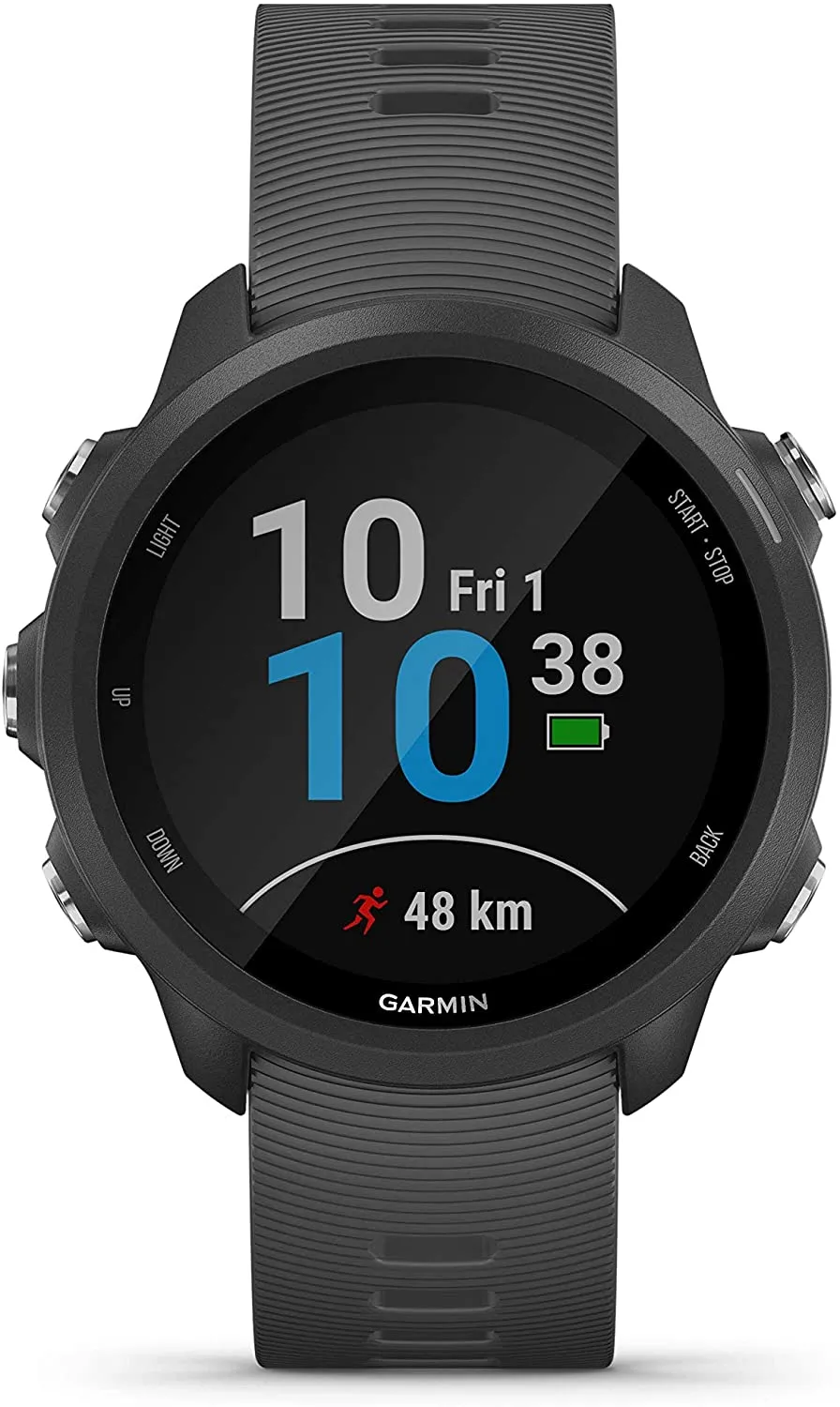 Garmin Forerunner 245 GPS Running Smartwatch with Included Wearable4U 3 Straps Bundle (Slate Grey 010-02120-00, Lime/Orange/Pink)