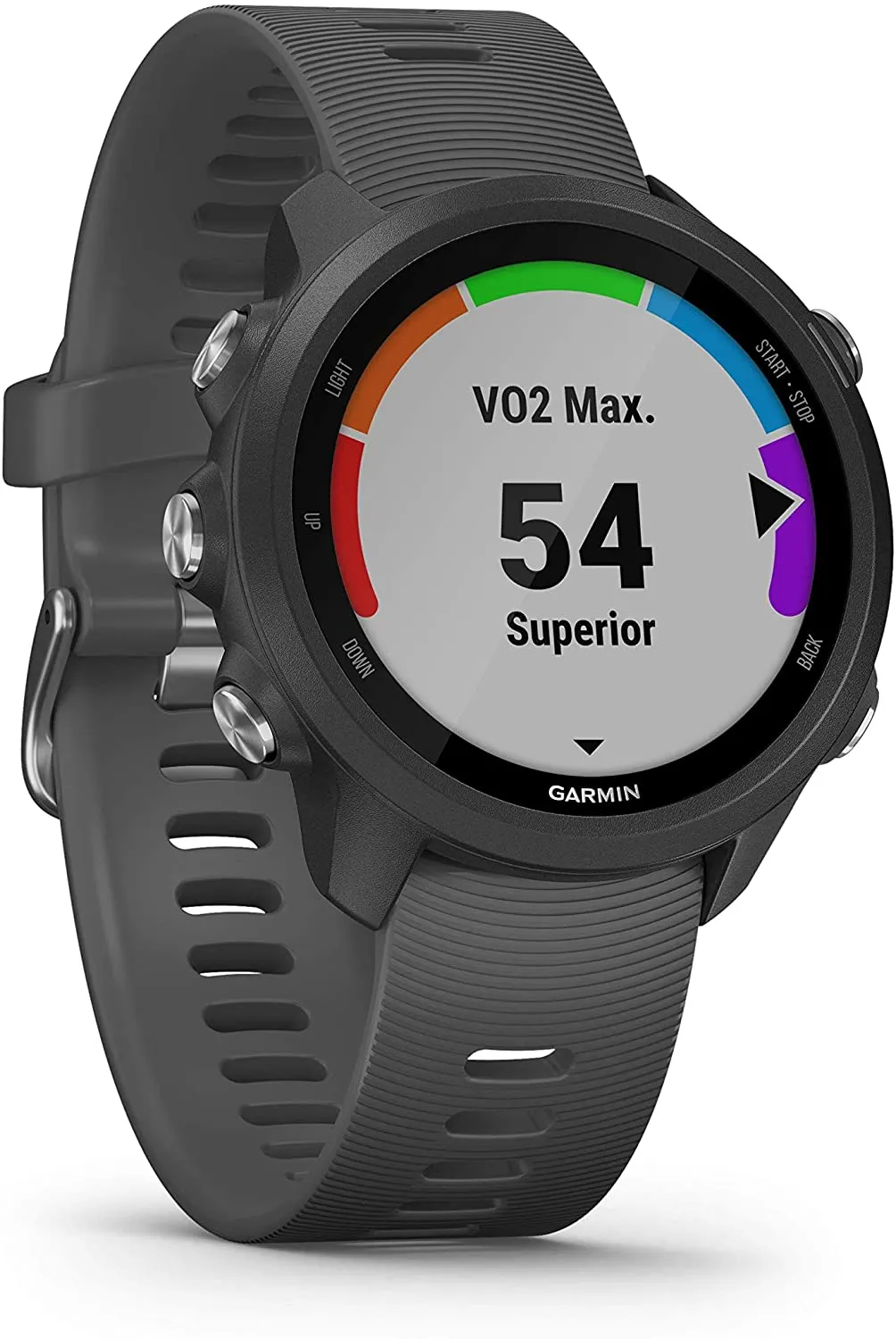 Garmin Forerunner 245 GPS Running Smartwatch with Included Wearable4U 3 Straps Bundle (Slate Grey 010-02120-00, Lime/Orange/Pink)