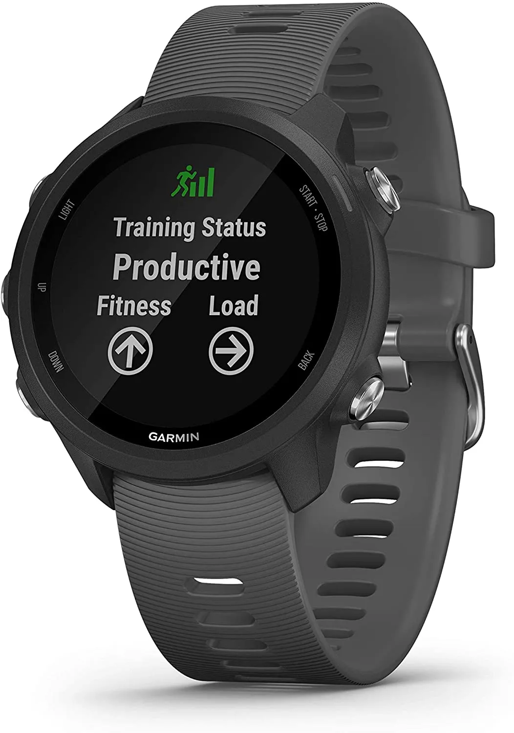 Garmin Forerunner 245 GPS Running Smartwatch with Included Wearable4U 3 Straps Bundle (Slate Grey 010-02120-00, Lime/Orange/Pink)