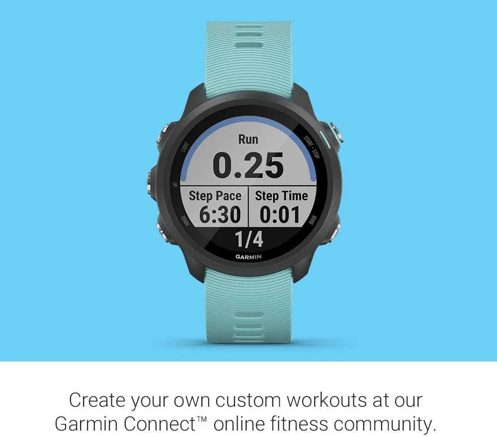 Garmin Forerunner 245 Music, GPS Running Smartwatch with Music and Advanced Dynamics, Aqua (Renewed)