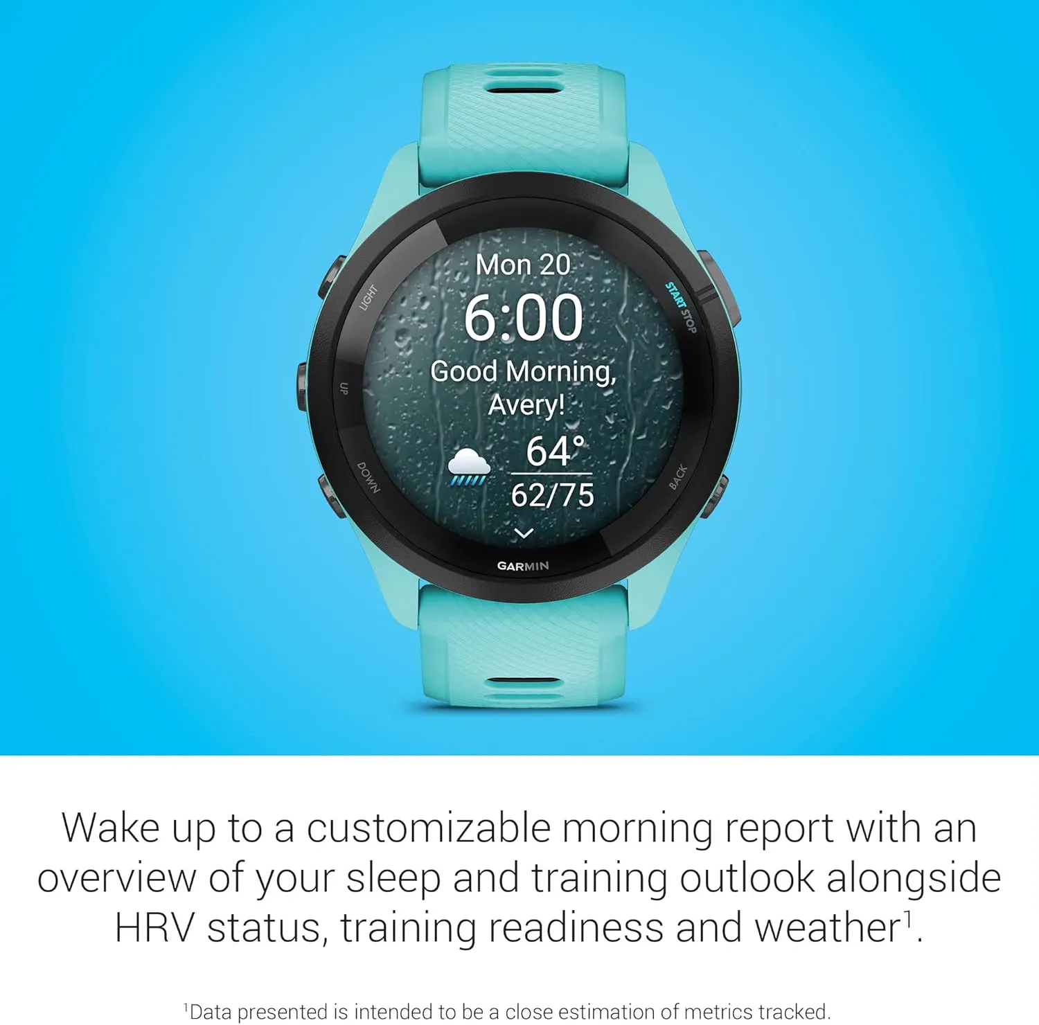 Garmin Forerunner 265 Running Smartwatch, Colorful AMOLED Display, Training Metrics and Recovery Insights, Aqua and Black, 46 mm (Renewed)