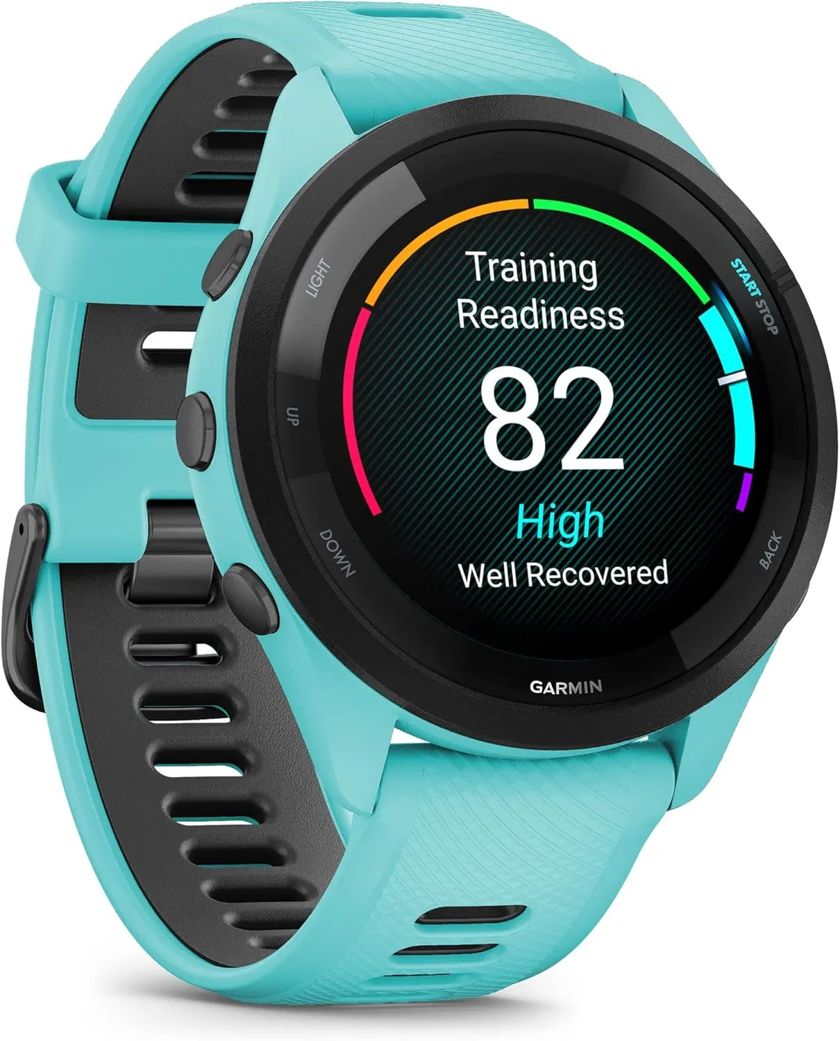 Garmin Forerunner 265 Running Smartwatch, Colorful AMOLED Display, Training Metrics and Recovery Insights, Aqua and Black, 46 mm (Renewed)