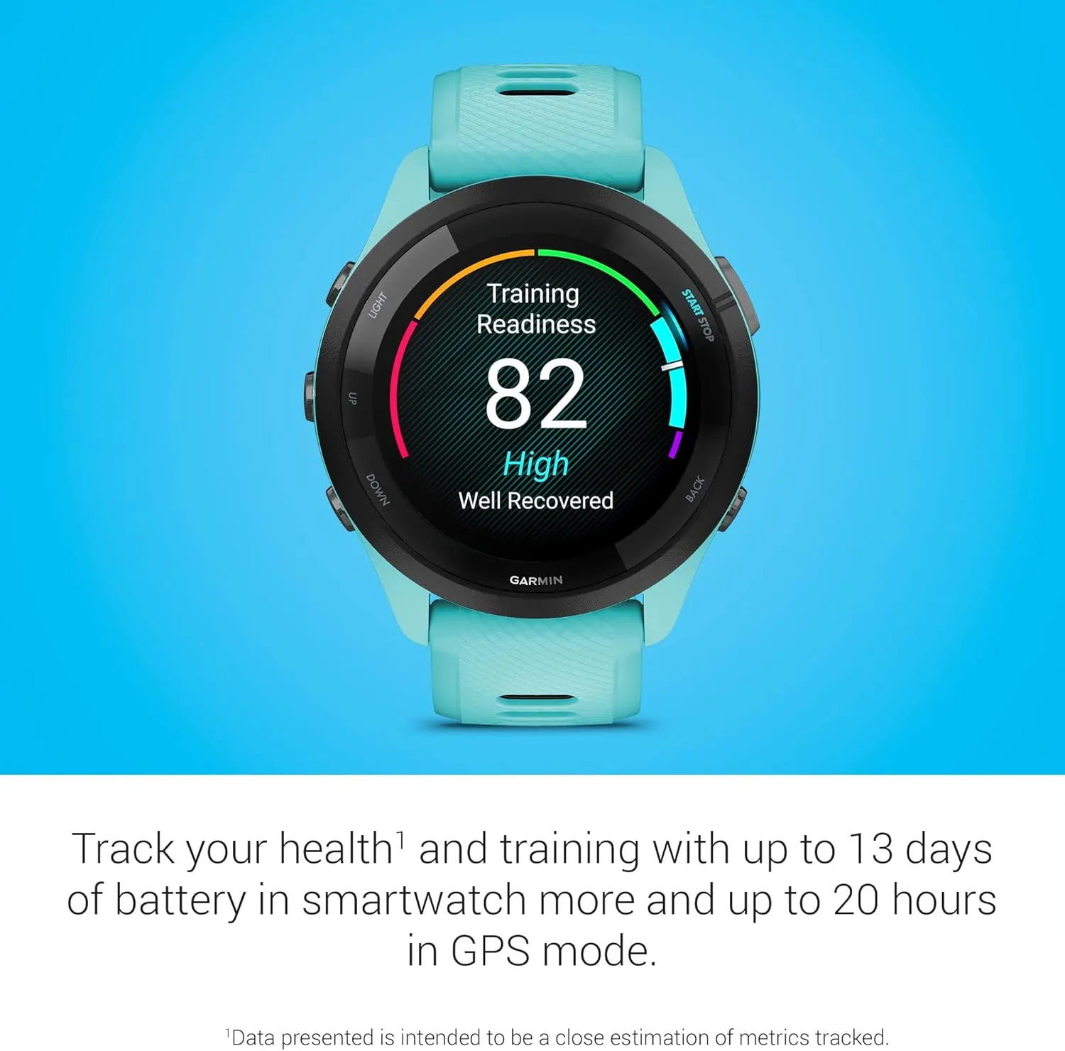 Garmin Forerunner 265 Running Smartwatch, Colorful AMOLED Display, Training Metrics and Recovery Insights, Aqua and Black, 46 mm (Renewed)