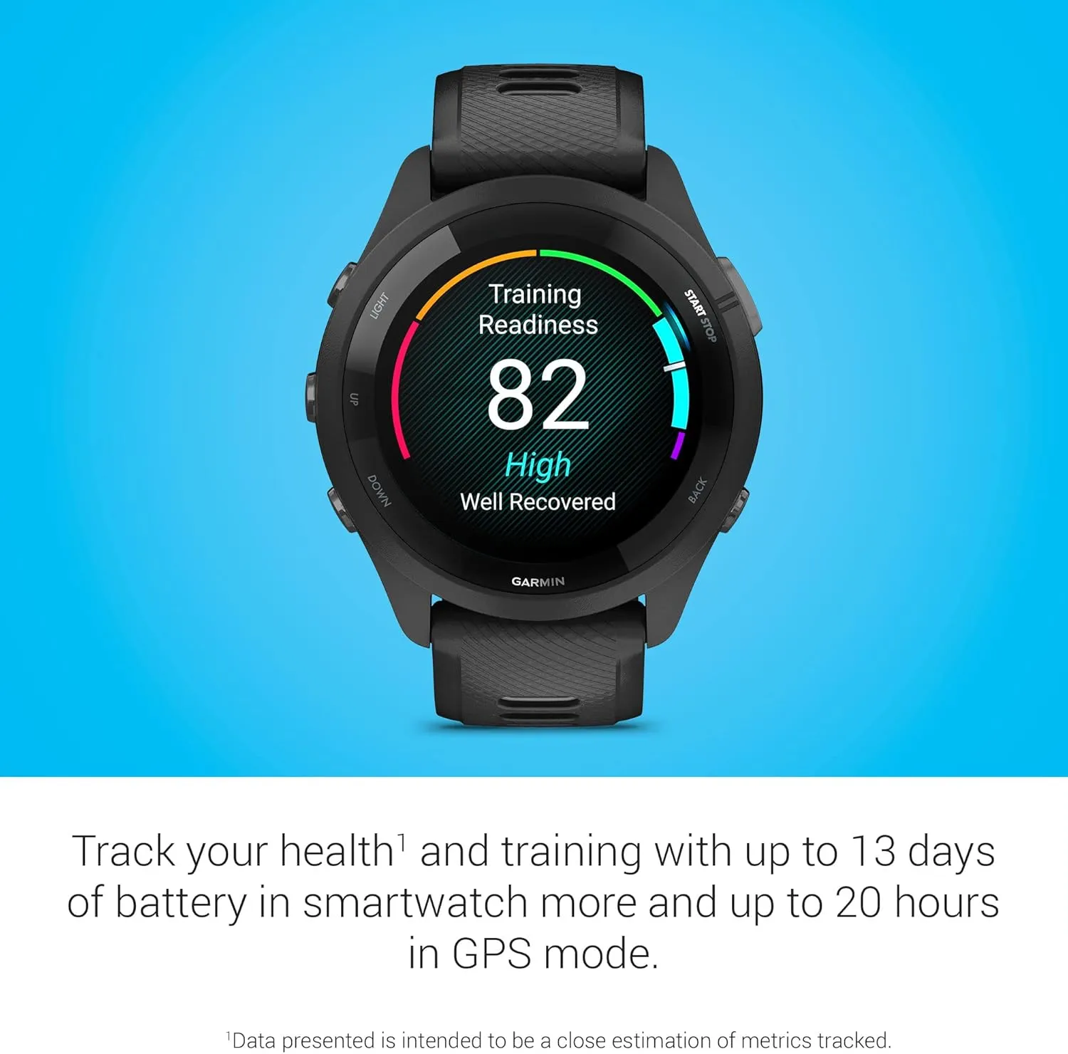 Garmin Forerunner 265 Running Smartwatch, Colorful AMOLED Display, Training Metrics and Recovery Insights, Black and Powder Gray (Renewed)
