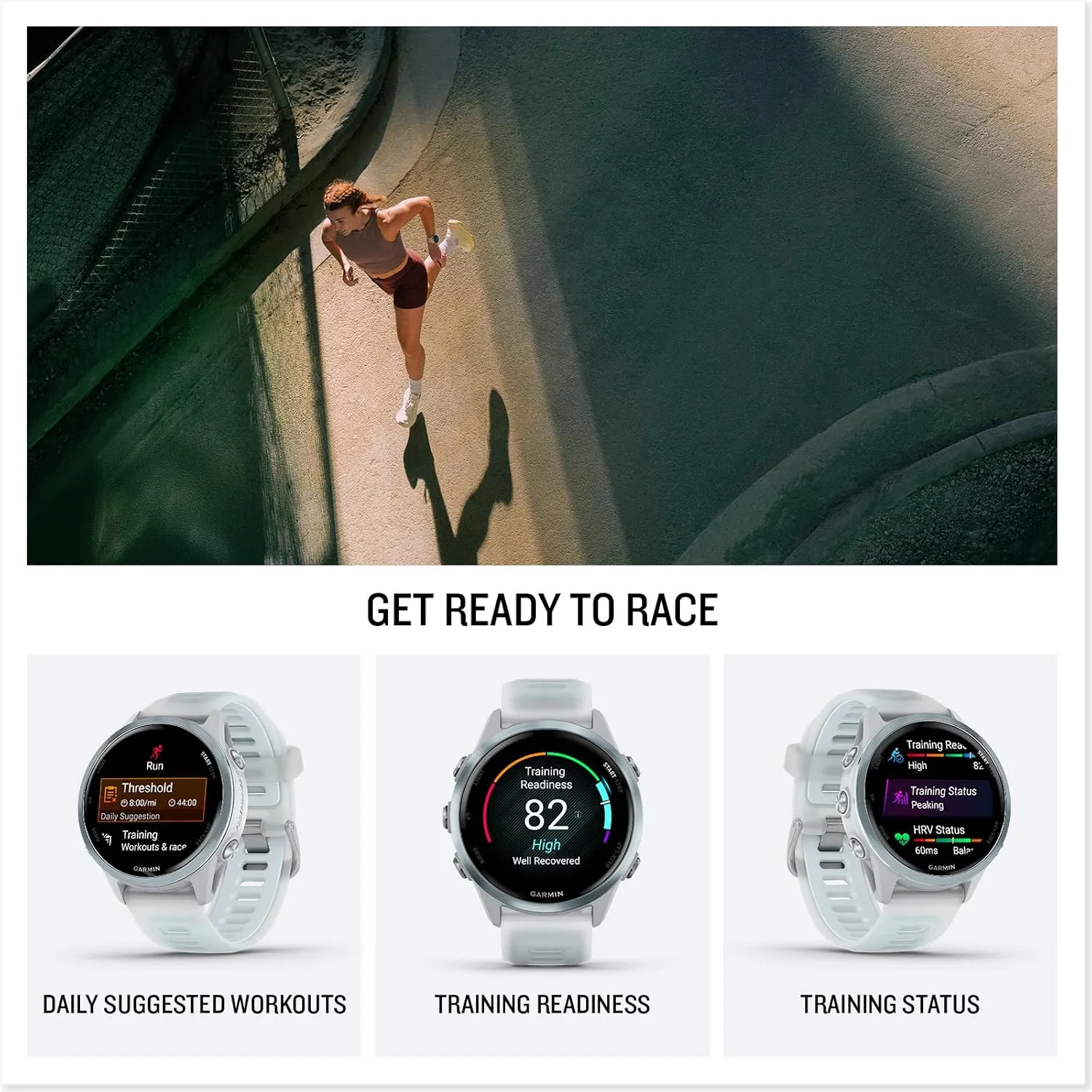 Garmin® Forerunner® 570, 42mm, Advanced GPS Running and Triathlon Smartwatch, AMOLED Display, Training and Recovery Features, Cloud Blue Aluminum with Translucent Whitestone/Cloud Blue Band