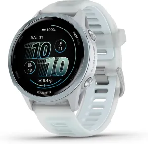 Garmin® Forerunner® 570, 42mm, Advanced GPS Running and Triathlon Smartwatch, AMOLED Display, Training and Recovery Features, Cloud Blue Aluminum with Translucent Whitestone/Cloud Blue Band